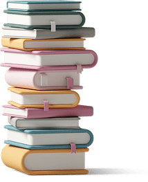 A tall stack of books